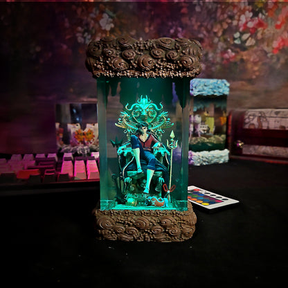Luffy on Throne Pirate King Resin Lamp - handmade resin lamp