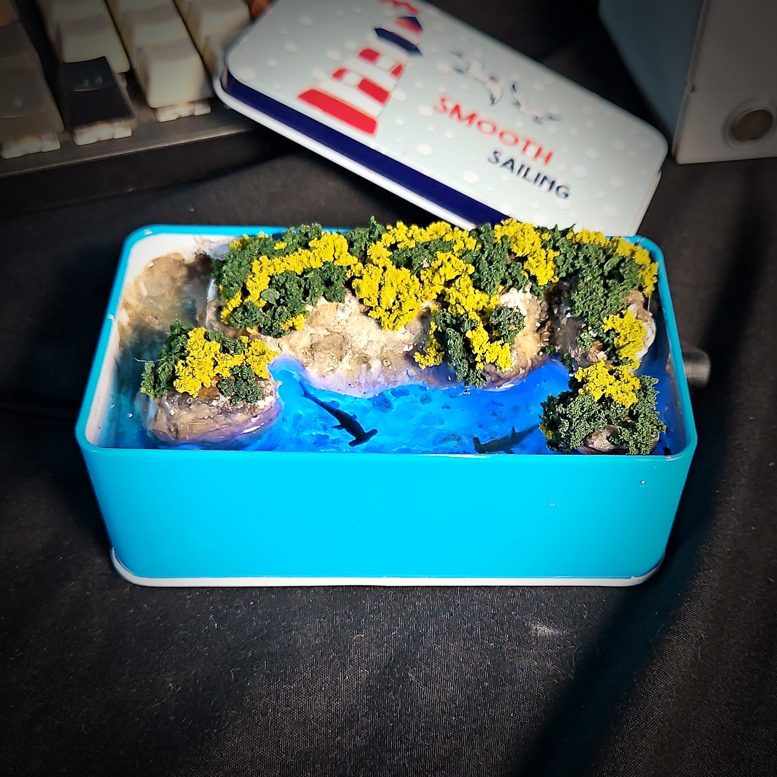 Shark Tin Light Box - handmade resin light box