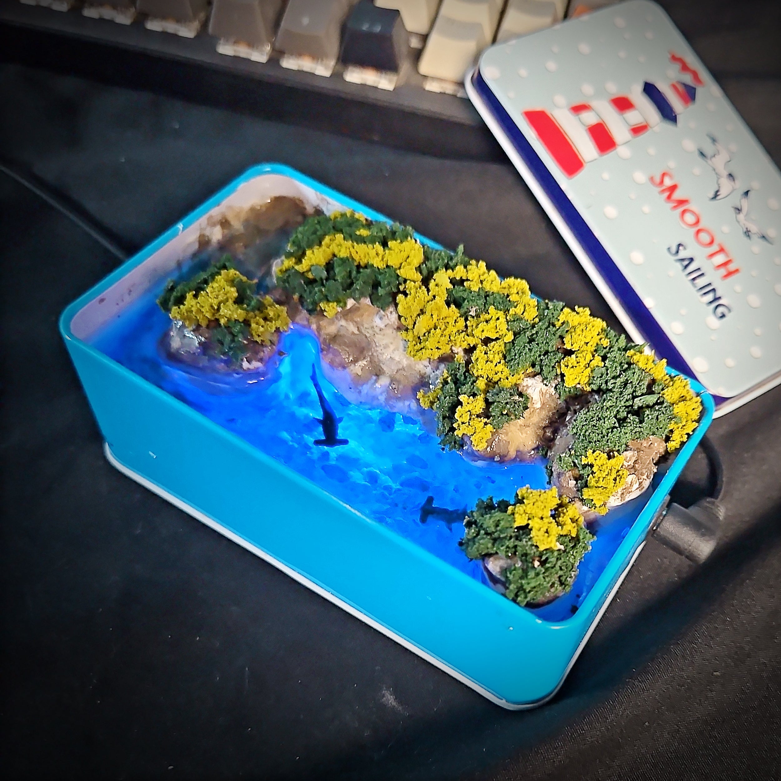 Shark Tin Light Box - handmade resin light box
