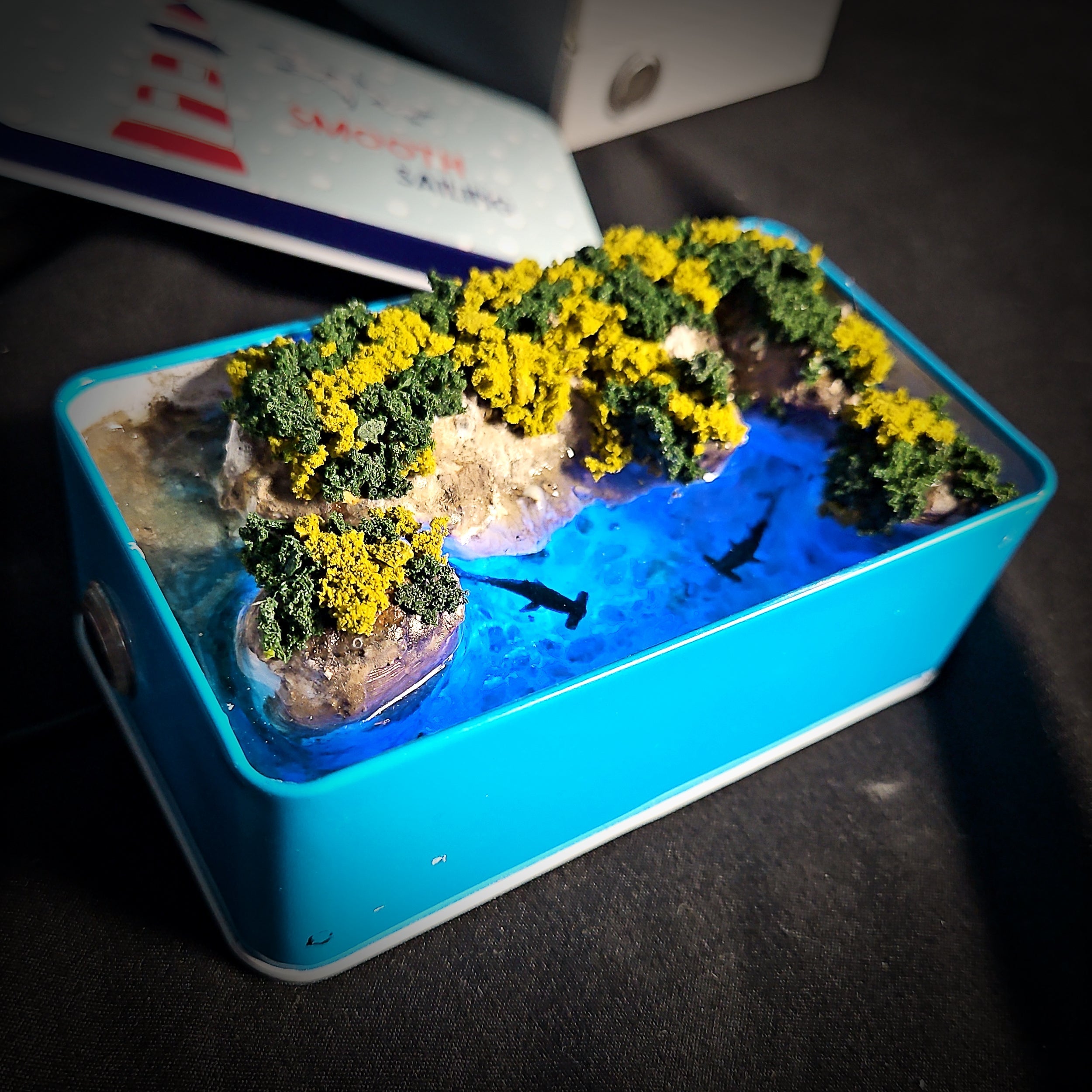 Shark Tin Light Box - handmade resin light box