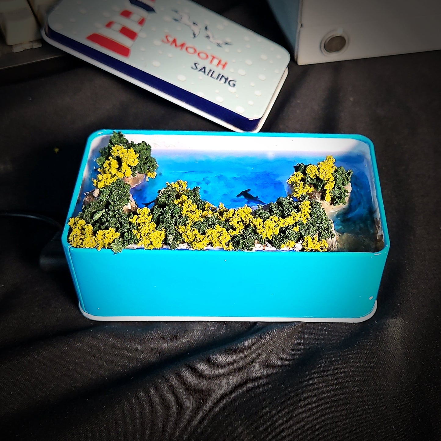 Shark Tin Light Box - handmade resin light box