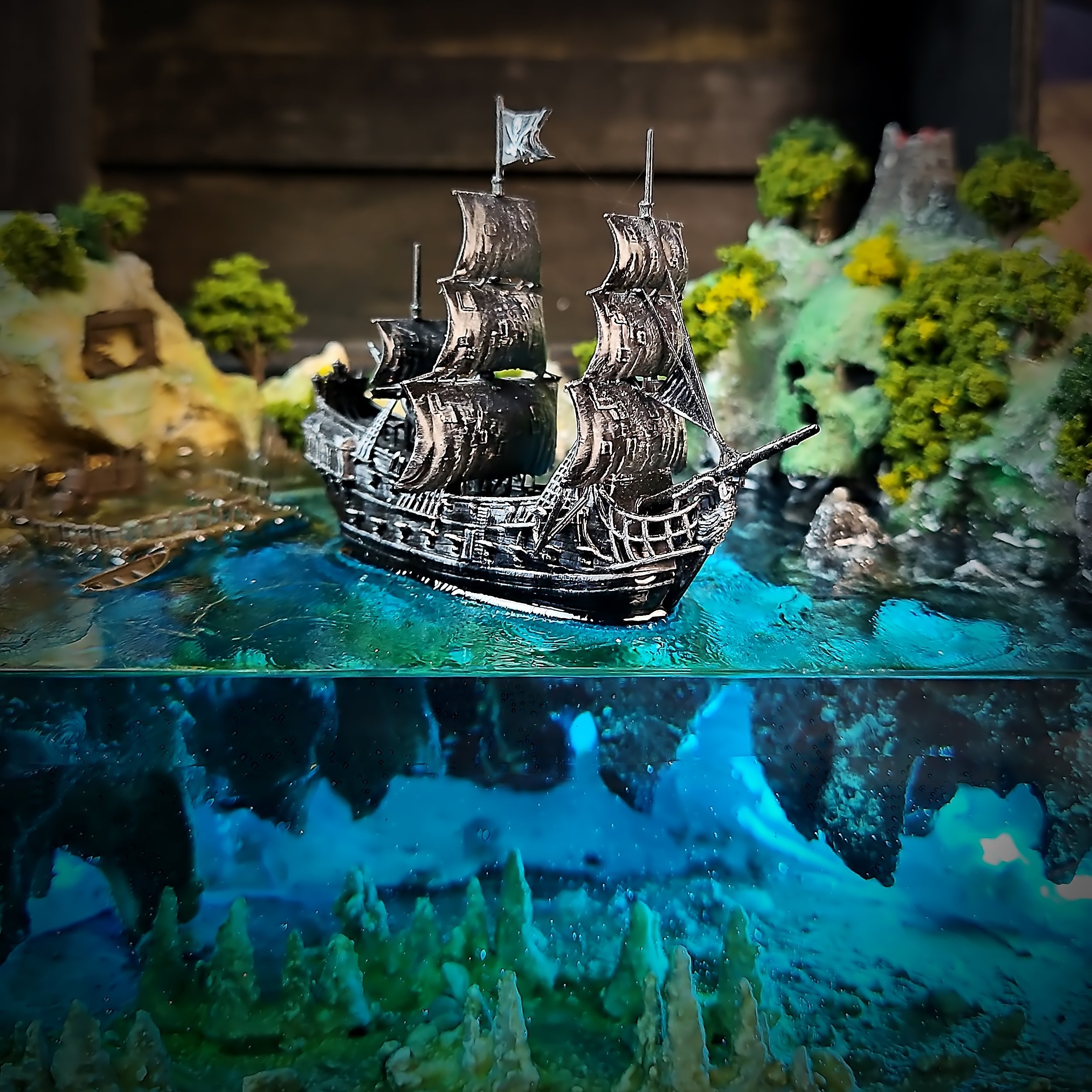 Pirate Post Light Box - handmade resin light box