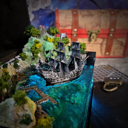 Pirate Post Light Box - handmade resin light box