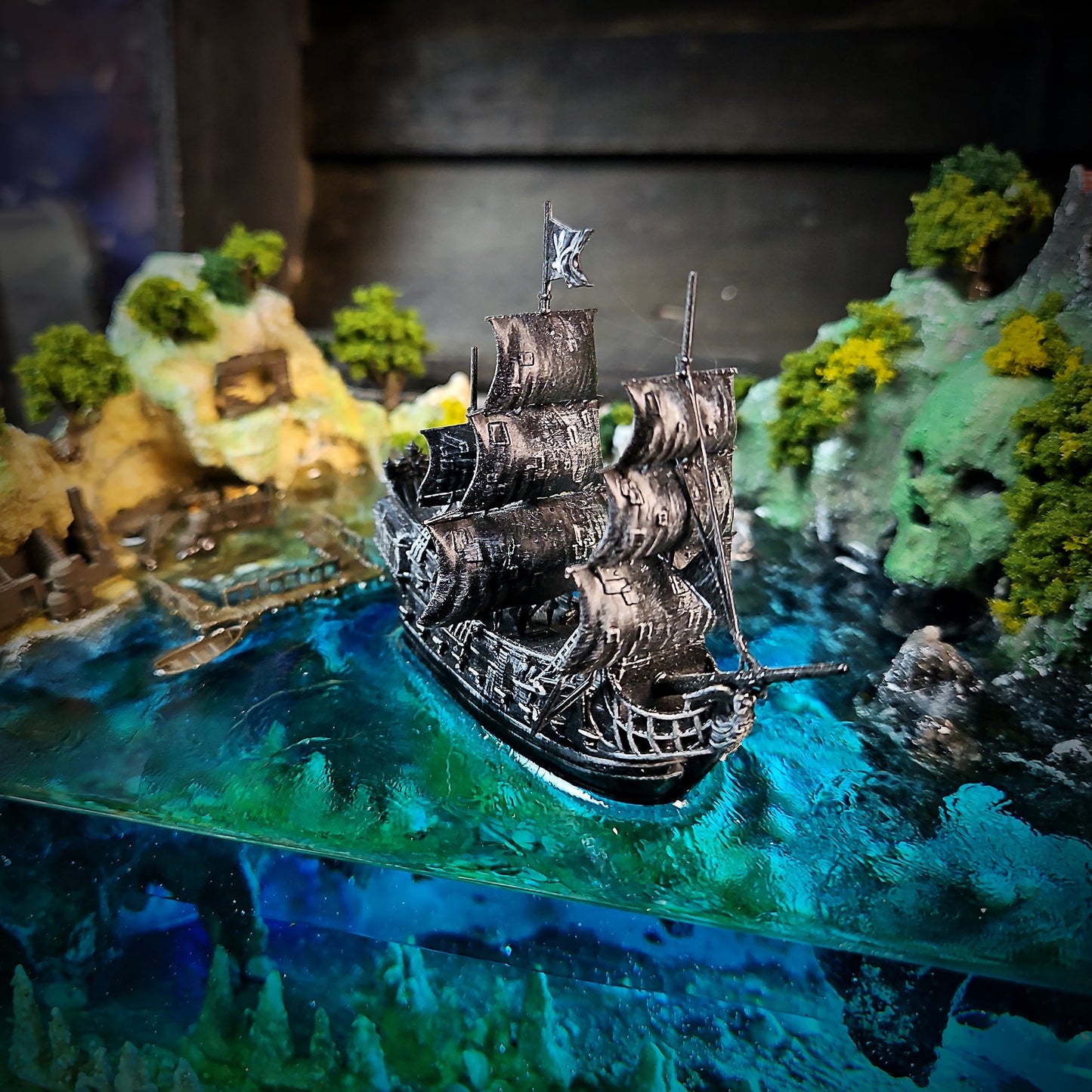 Pirate Post Light Box - handmade resin light box