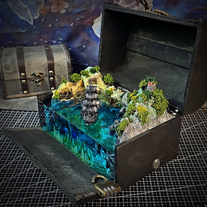 Pirate Post Light Box - handmade resin light box