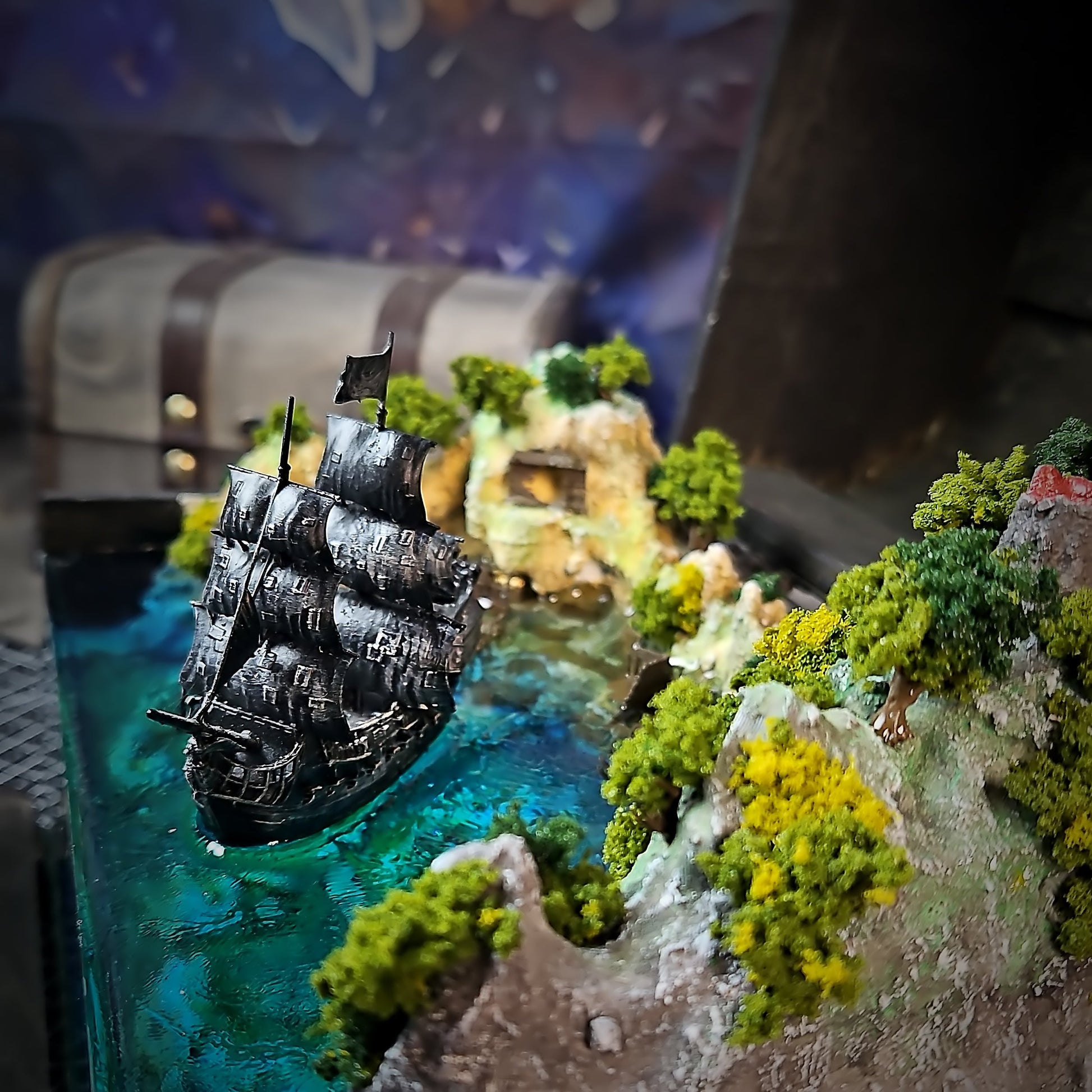Pirate Post Light Box - handmade resin light box
