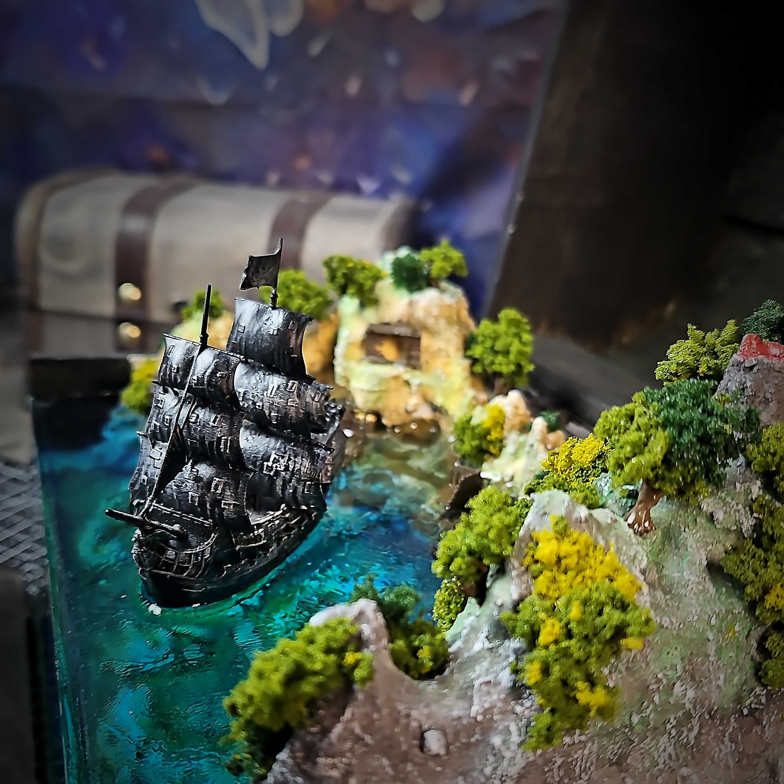 Pirate Post Light Box - handmade resin light box