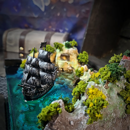 Pirate Post Light Box - handmade resin light box