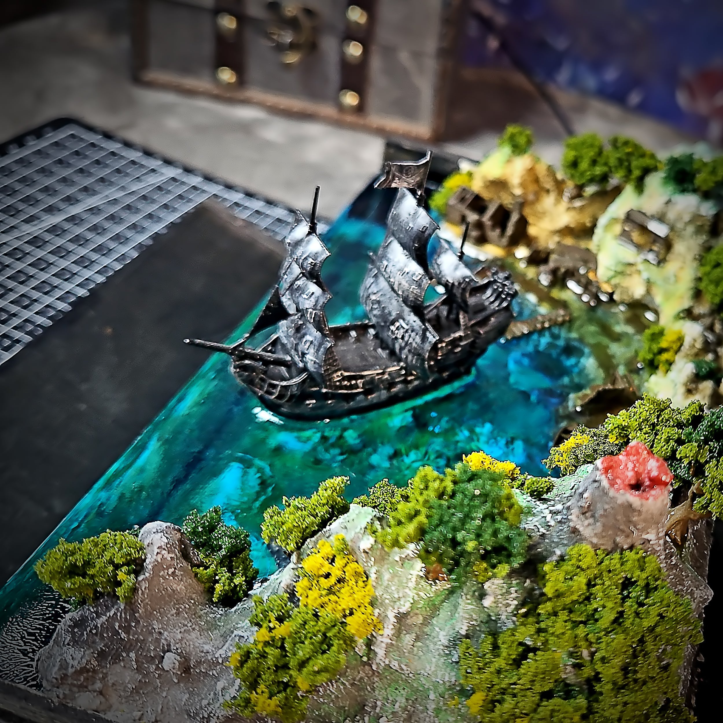 Pirate Post Light Box - handmade resin light box
