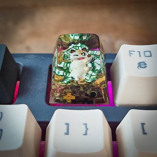 Meowth Keycaps - handmade resin keycap