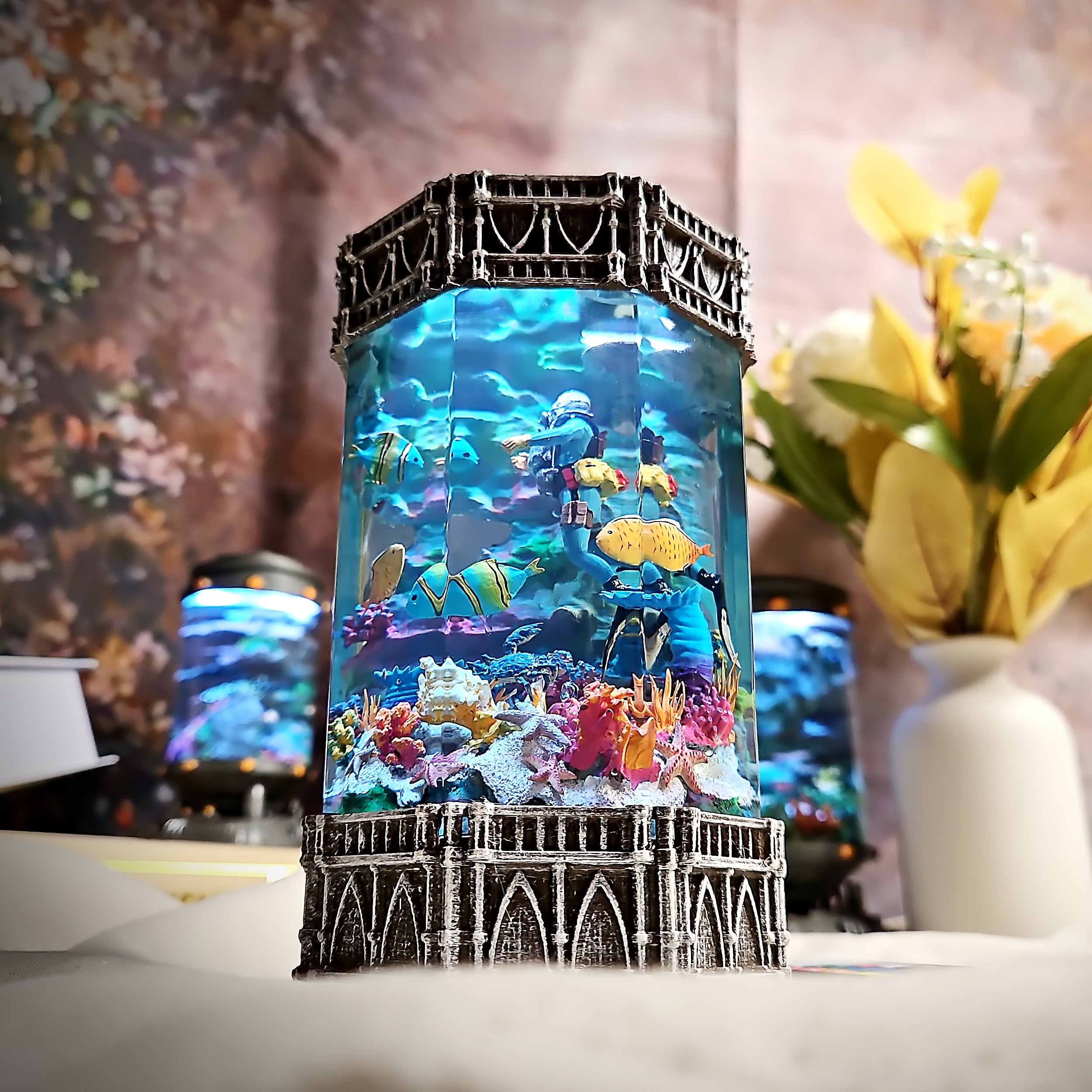 Octagon Diver Resin Lamp