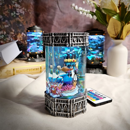Octagon Diver Resin Lamp - handmade resin lamp
