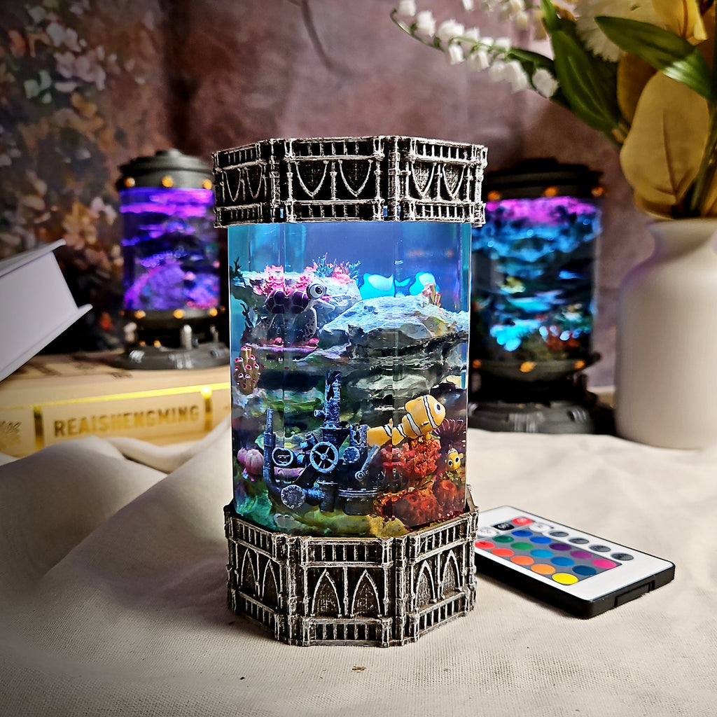Nemo - Octagon Resin Lamp - handmade resin lamp