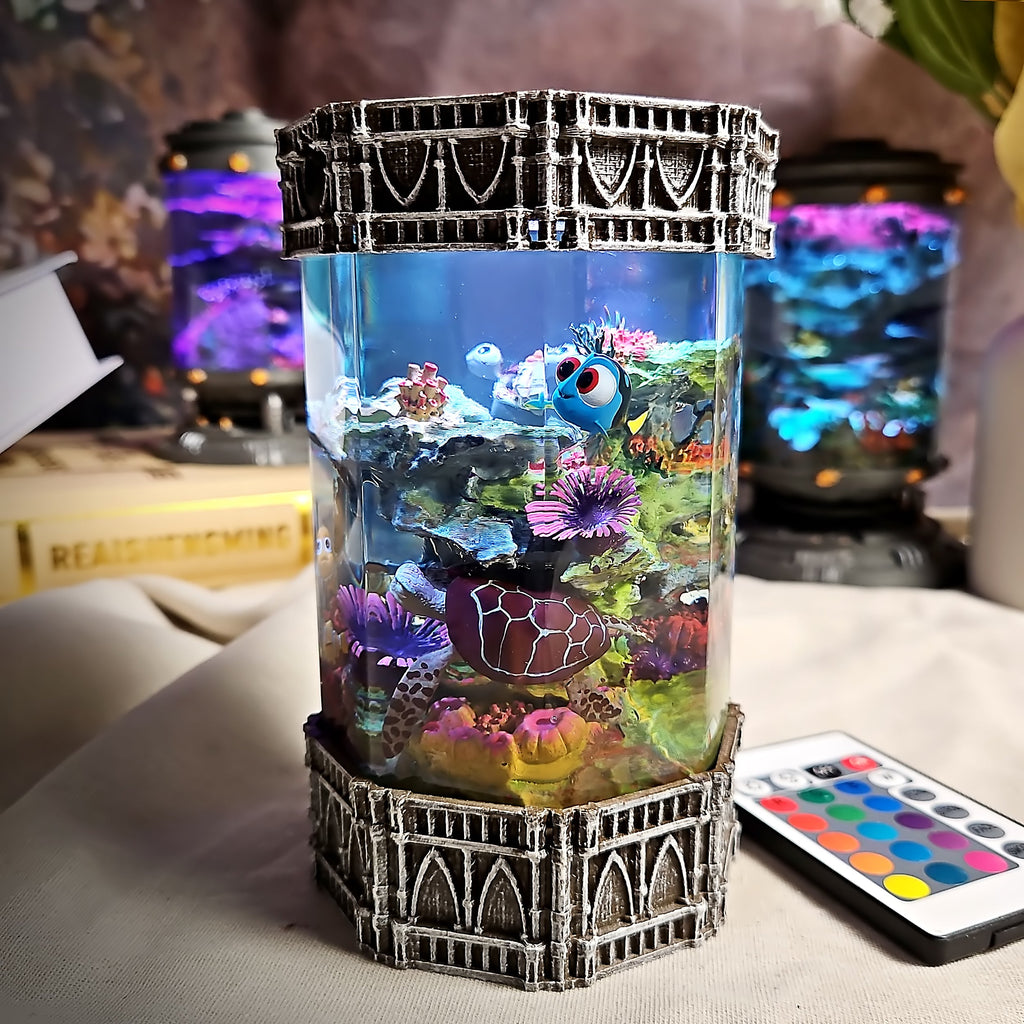 Nemo - Octagon Resin Lamp - handmade resin lamp