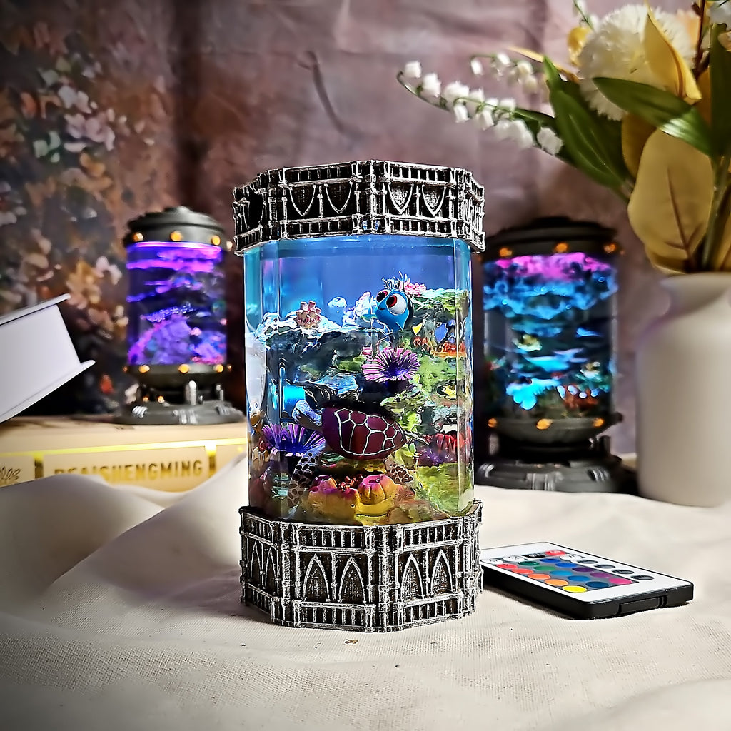 Nemo - Octagon Resin Lamp - handmade resin lamp