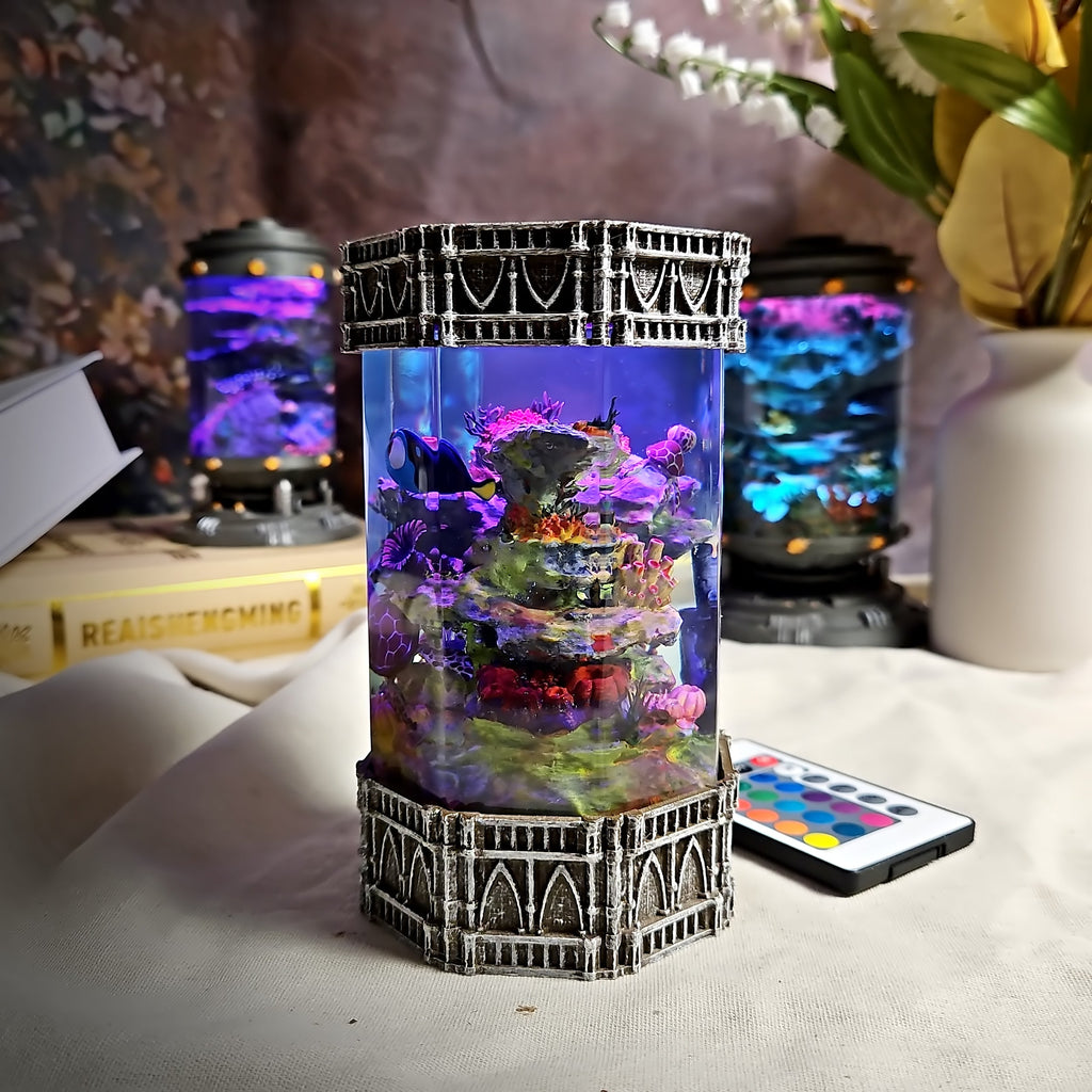 Nemo - Octagon Resin Lamp - handmade resin lamp