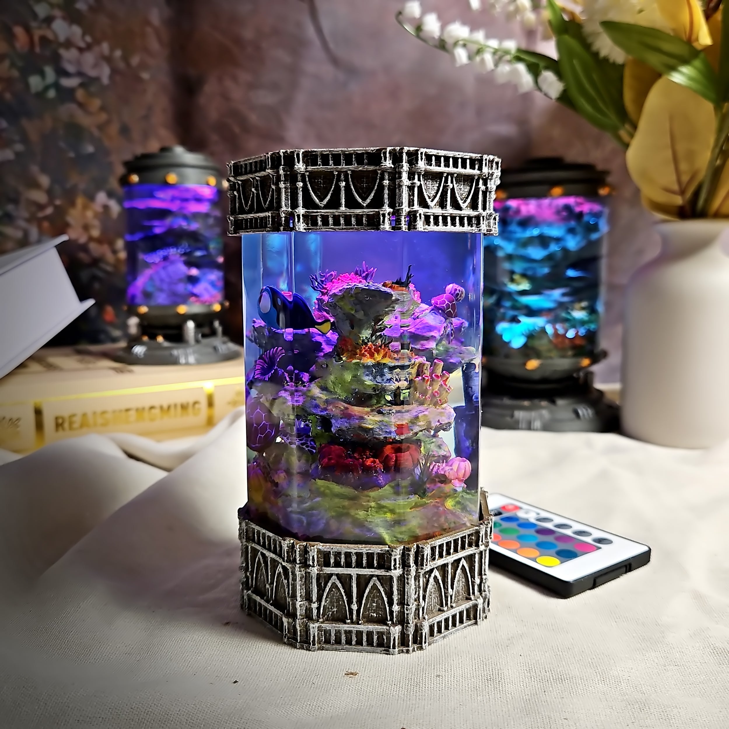 Nemo - Octagon Resin Lamp - handmade resin lamp