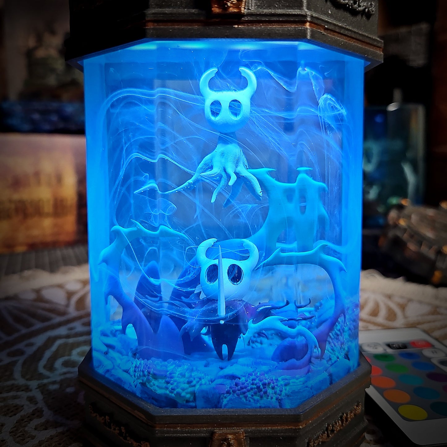 Hollow Knight V2 - Octagonal Resin Lamp - handmade resin lamp