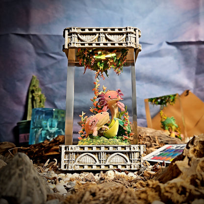 Axolotl Resin Lamp V1 - handmade resin lamp