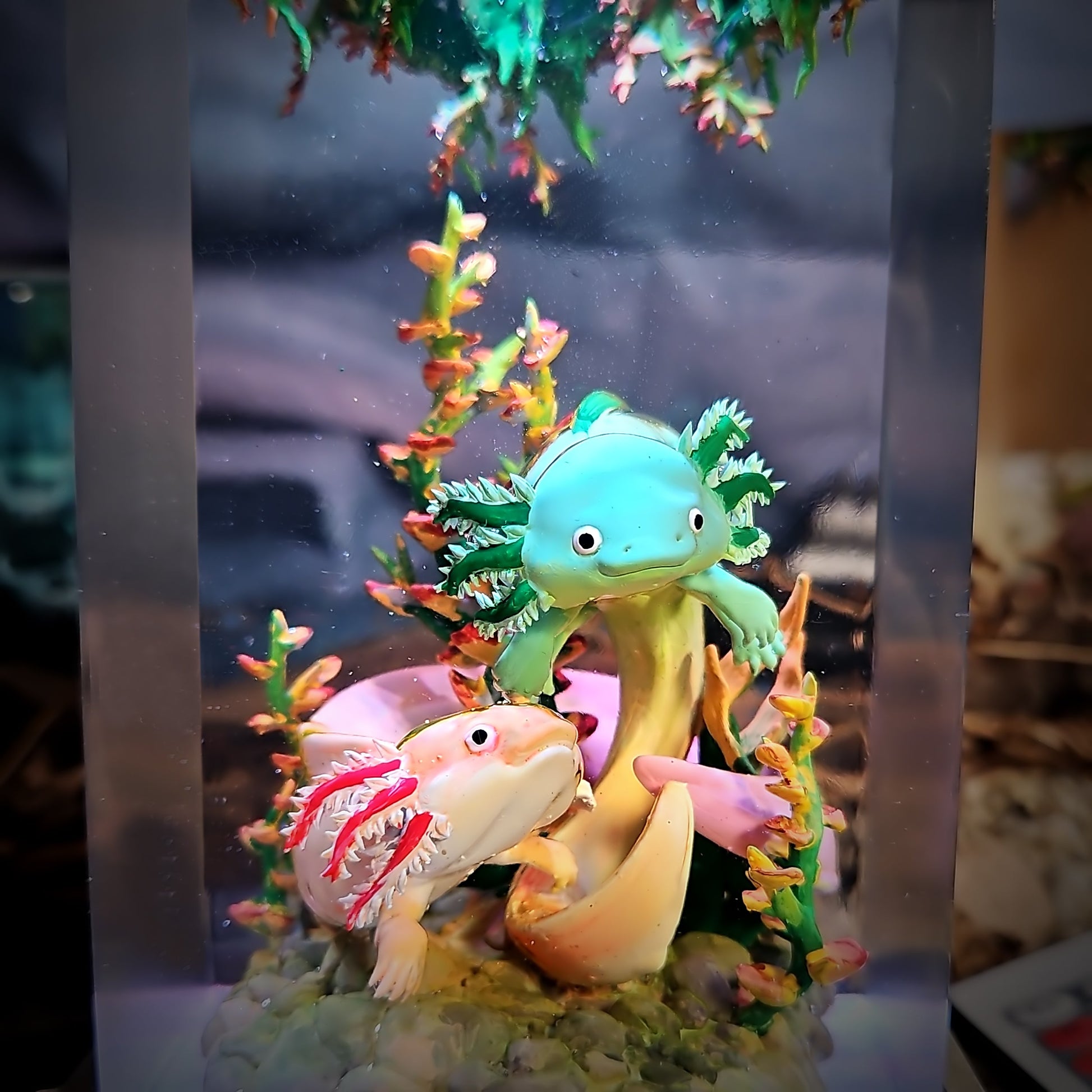 Axolotl Resin Lamp V2 - handmade resin lamp