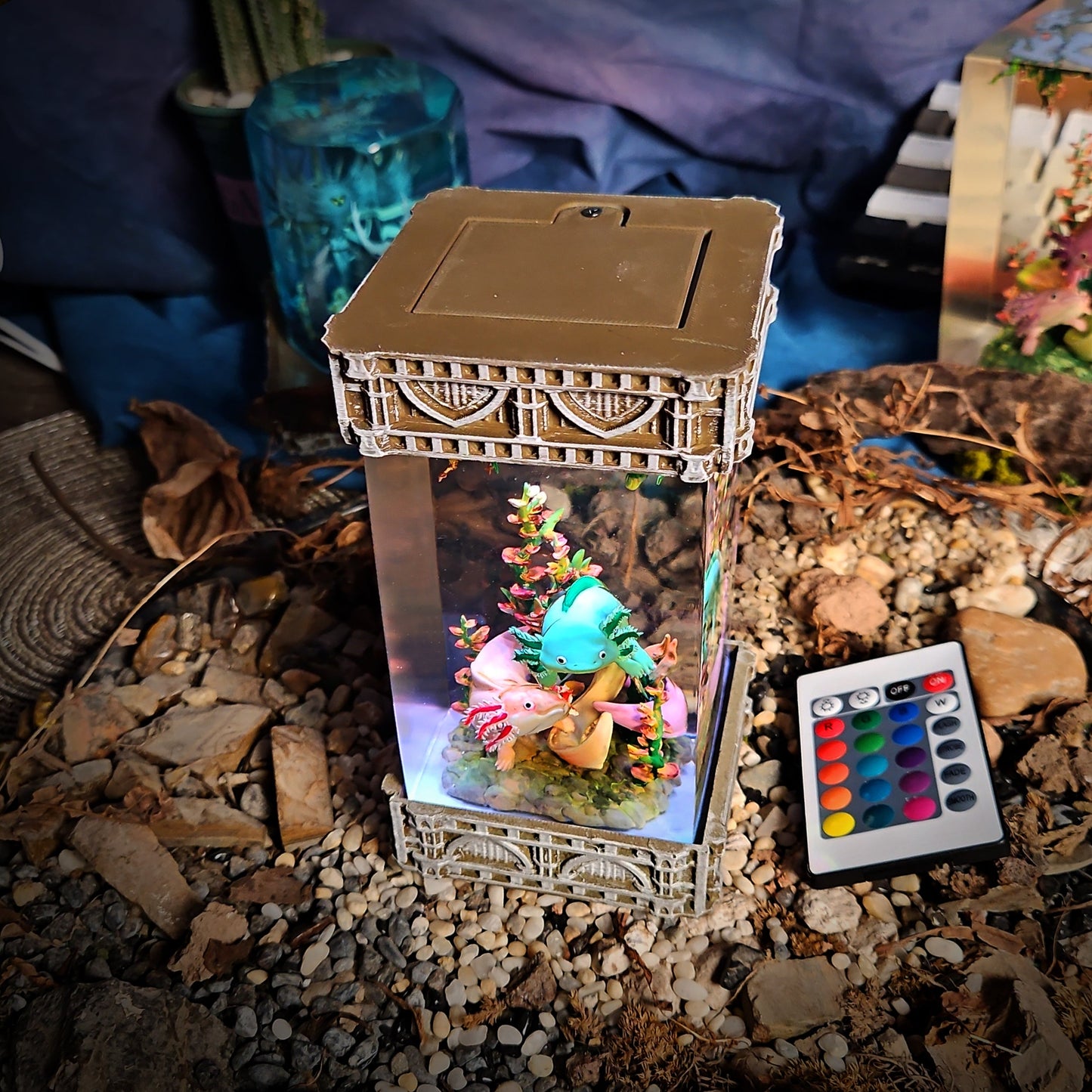 Axolotl Resin Lamp V2 - handmade resin lamp