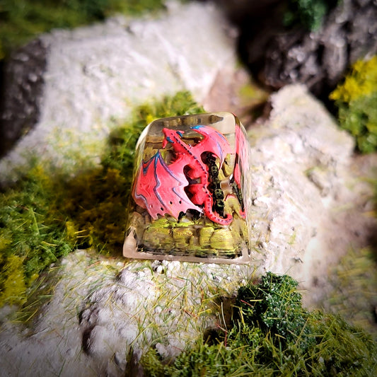 Dragon V1 Keycap - handmade resin keycap