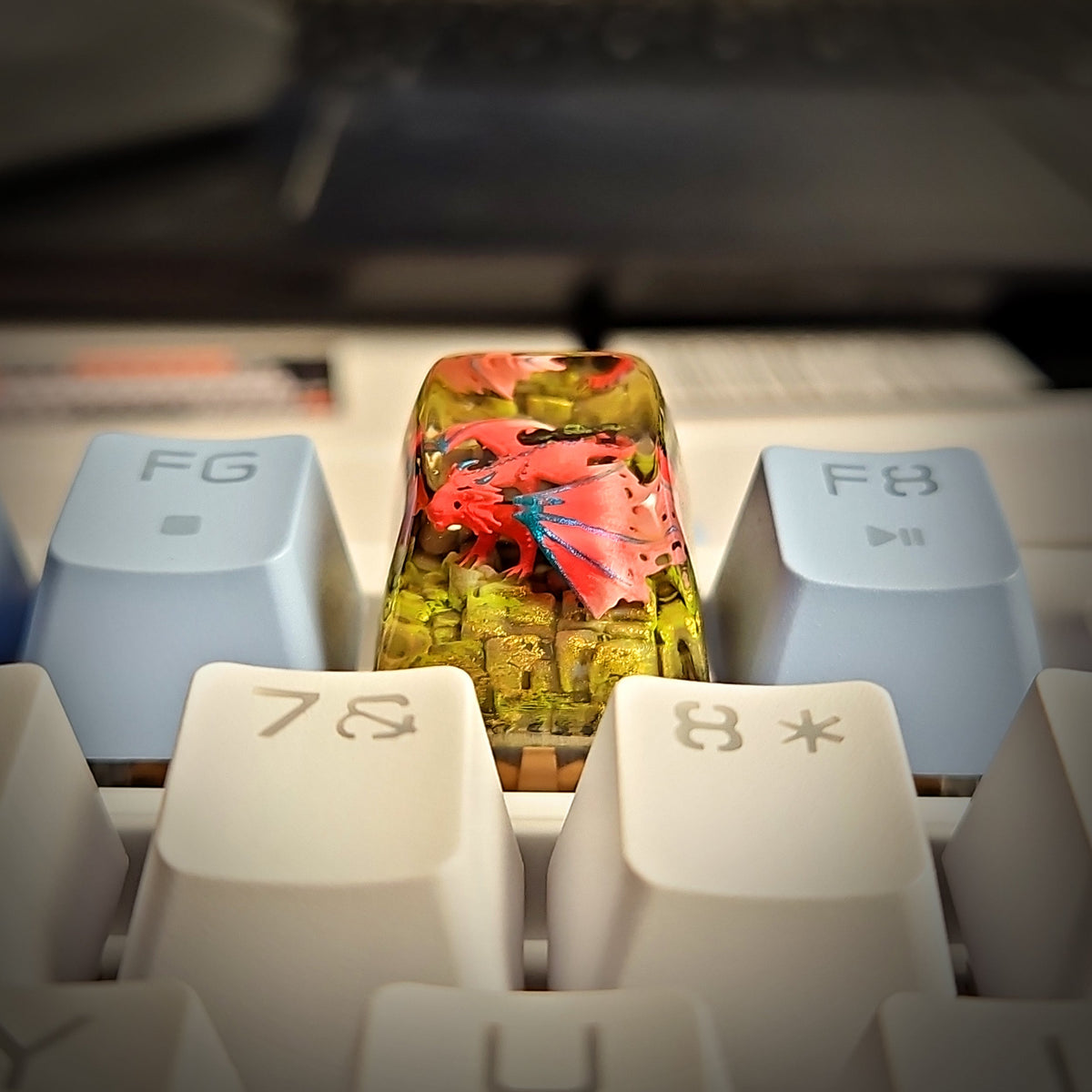 Dragon V1 Keycap - handmade resin keycap