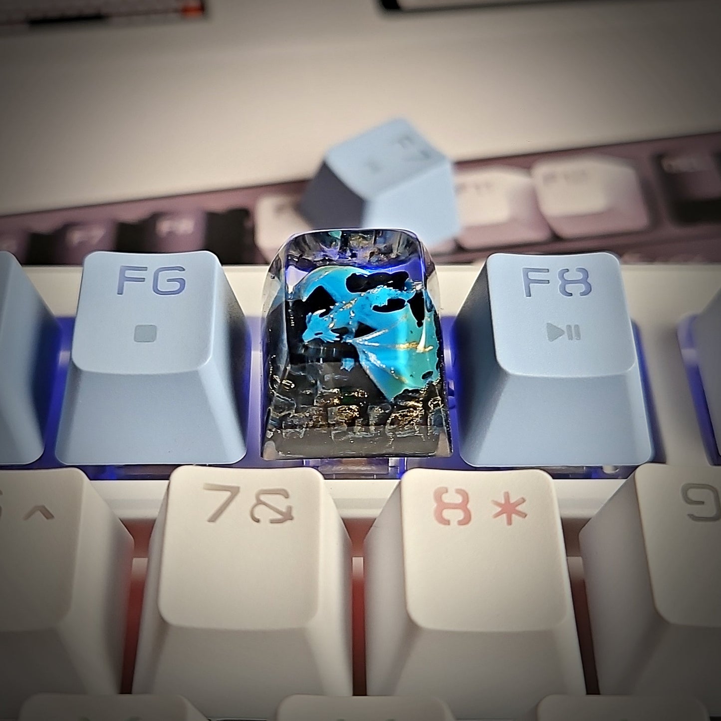 Dragon V1 Keycap - handmade resin keycap