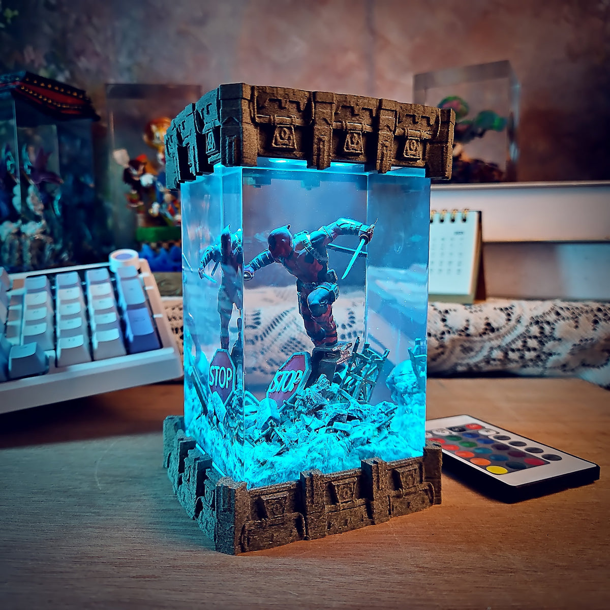 Deadpool Resin Lamp - handmade resin lamp