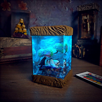 Appa and Momo Resin Lamp - handmade resin lamp
