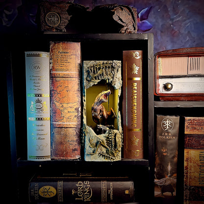 Jurassic Park Book Nook - handmade resin lamp