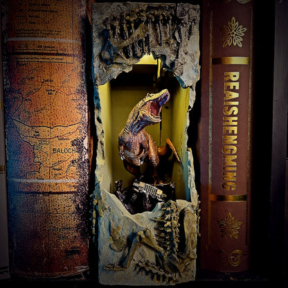Jurassic Park Book Nook - handmade resin lamp