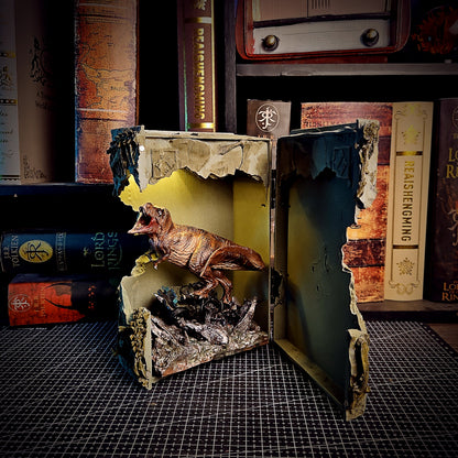 Jurassic Park Book Nook - handmade resin lamp