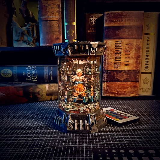 GOKU – Ultra Instinct Hexagon Resin Lamp - handmade resin lamp