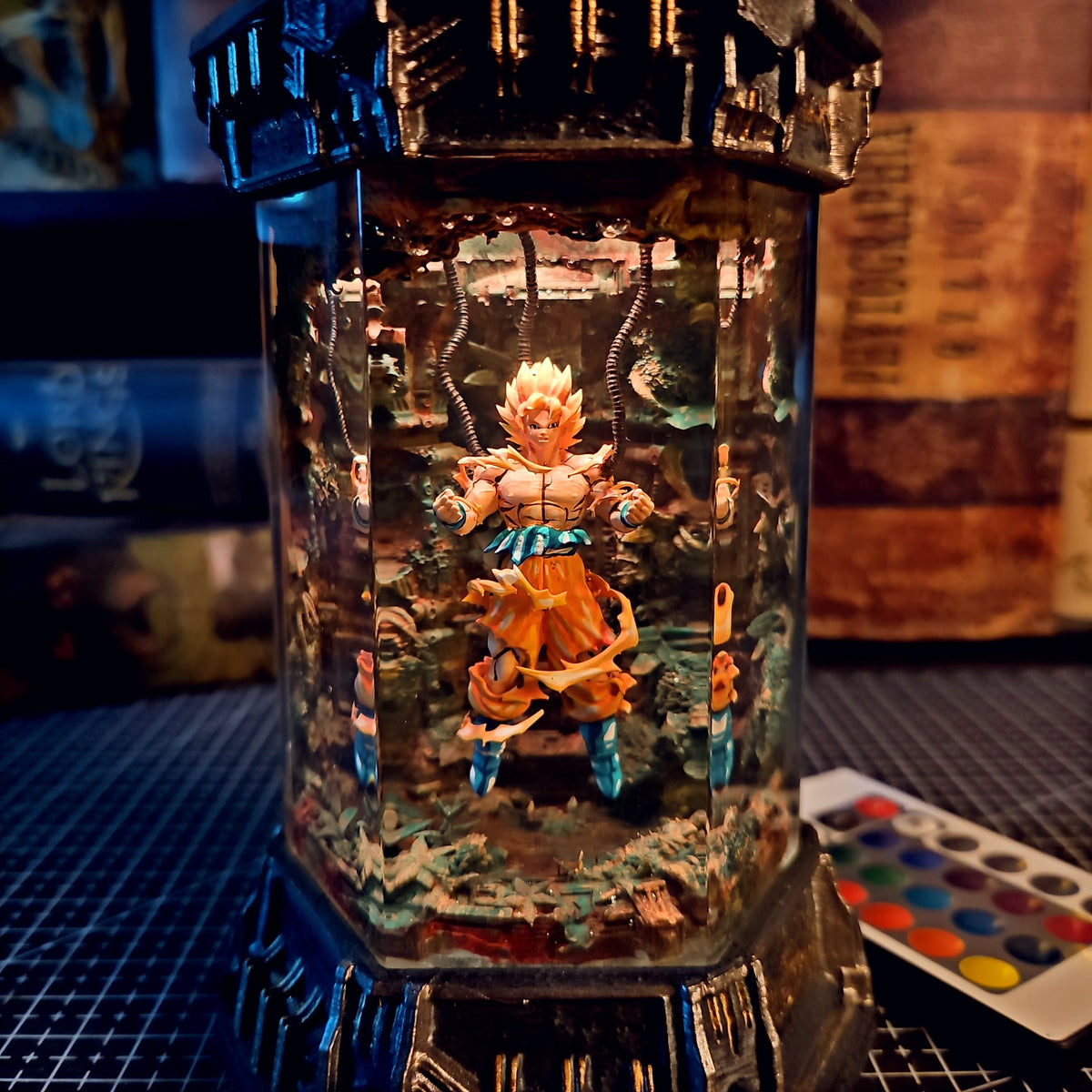 GOKU – Ultra Instinct Hexagon Resin Lamp - handmade resin lamp