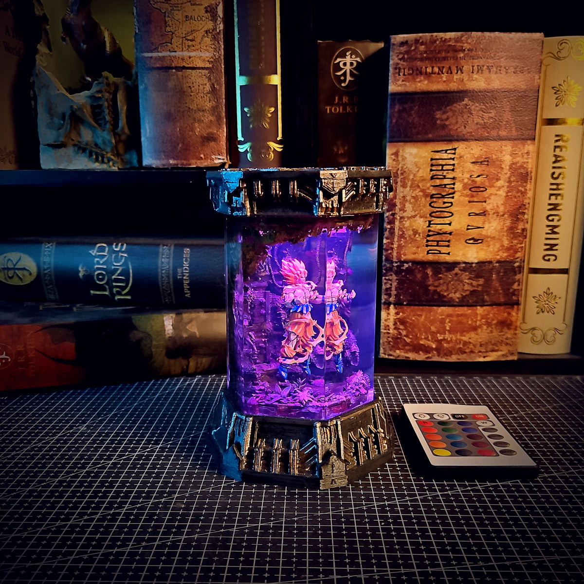 GOKU – Ultra Instinct Hexagon Resin Lamp - handmade resin lamp