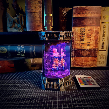 GOKU – Ultra Instinct Hexagon Resin Lamp - handmade resin lamp