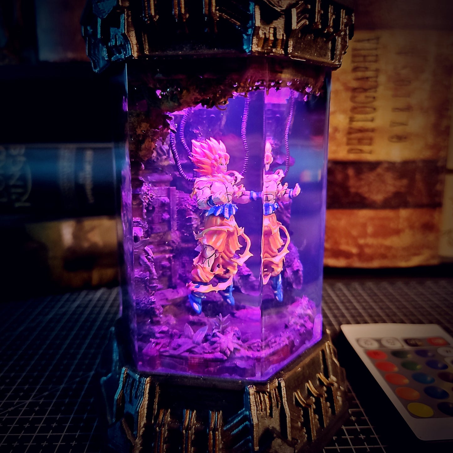 GOKU – Ultra Instinct Hexagon Resin Lamp - handmade resin lamp