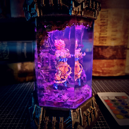 GOKU – Ultra Instinct Hexagon Resin Lamp - handmade resin lamp