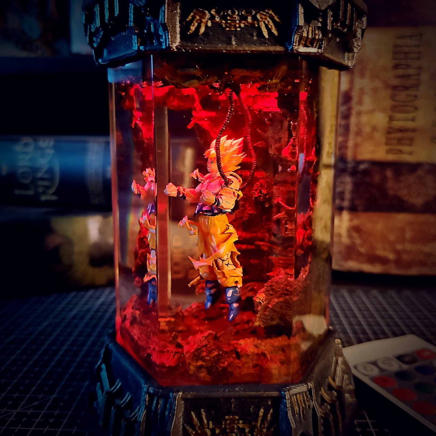 GOKU – Ultra Instinct Hexagon Resin Lamp - handmade resin lamp
