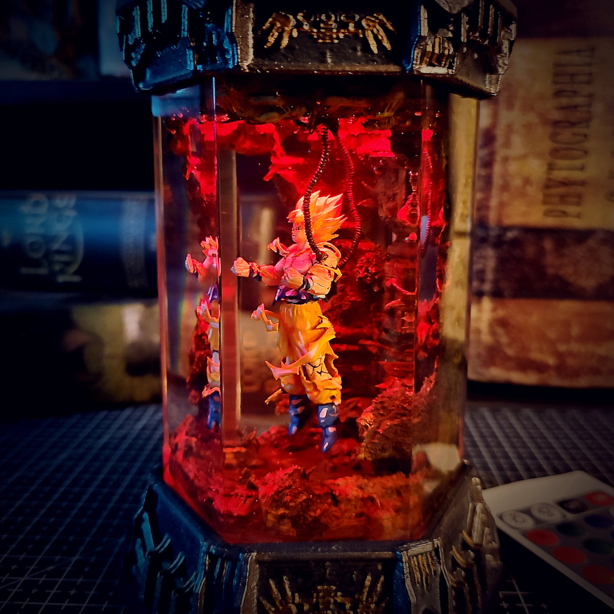 GOKU – Ultra Instinct Hexagon Resin Lamp - handmade resin lamp