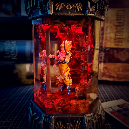 GOKU – Ultra Instinct Hexagon Resin Lamp - handmade resin lamp