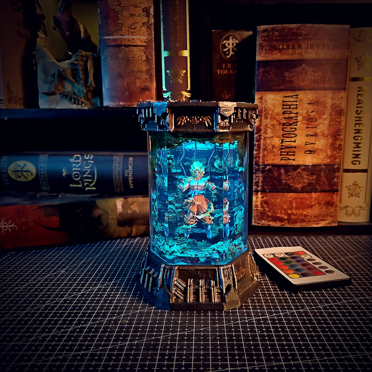 GOKU – Ultra Instinct Hexagon Resin Lamp - handmade resin lamp