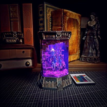 Raptor Hexagon Resin Lamp - handmade resin lamp