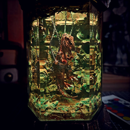 T-Rex Hexagon Resin Lamp - handmade resin lamp