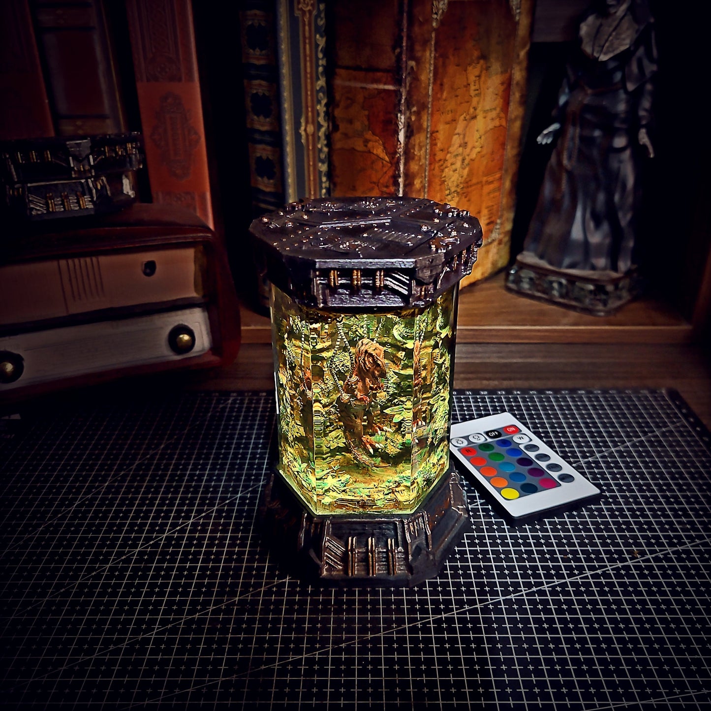 T-Rex Hexagon Resin Lamp - handmade resin lamp