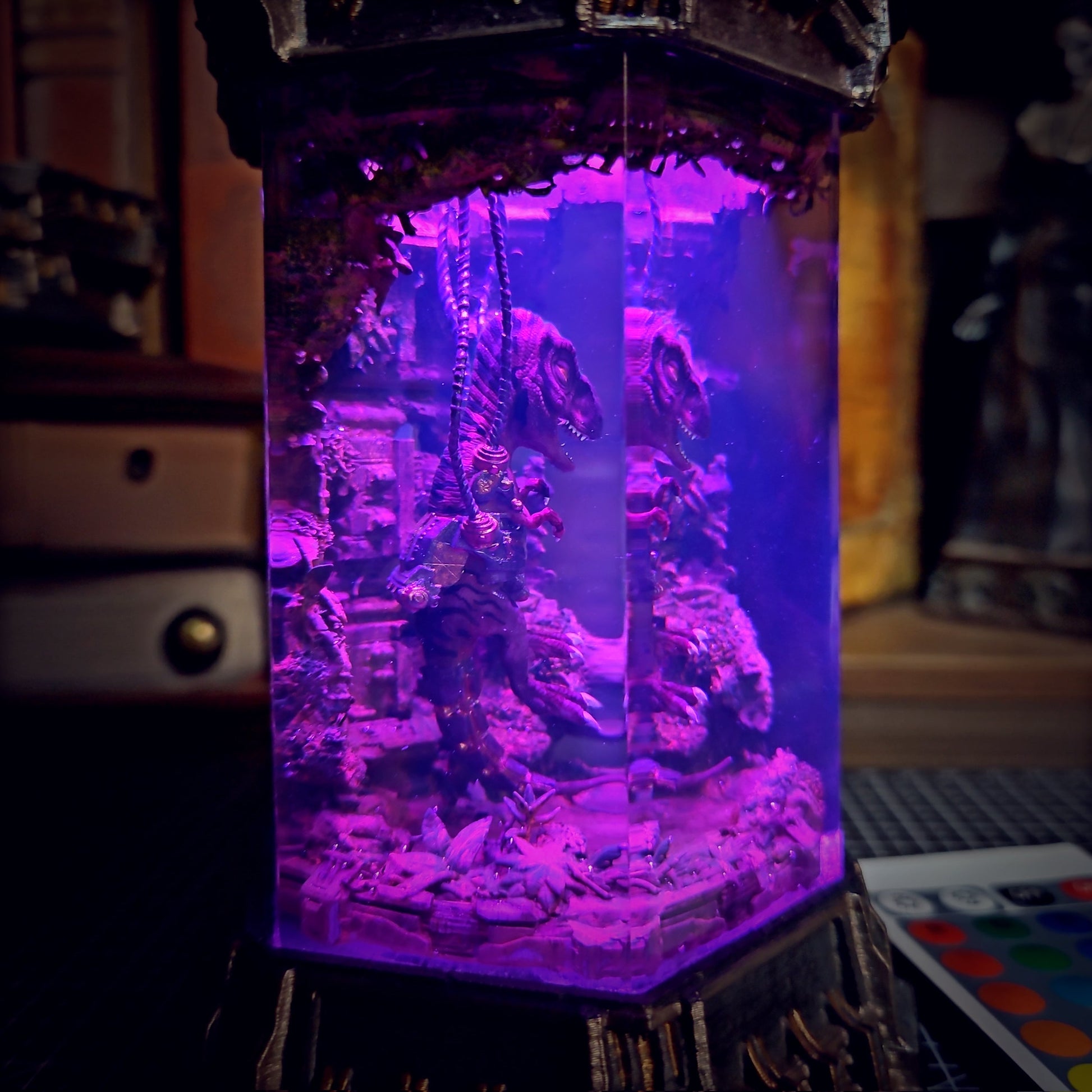 T-Rex Hexagon Resin Lamp - handmade resin lamp