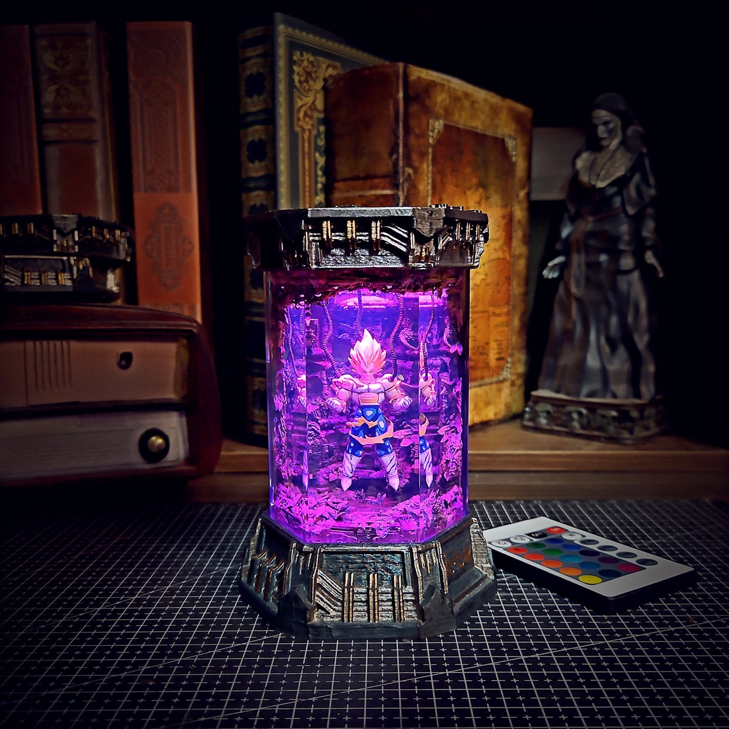 VEGETA – Saiyan Pride Hexagon Resin Lamp - handmade resin lamp
