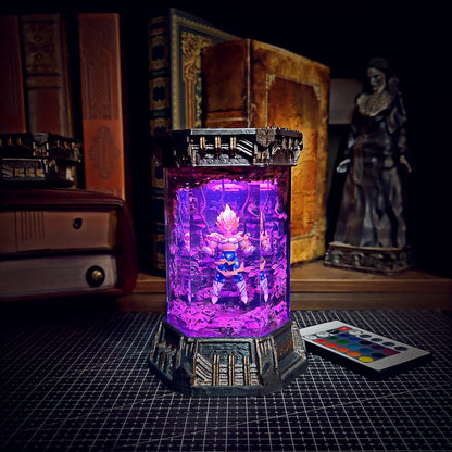 VEGETA – Saiyan Pride Hexagon Resin Lamp - handmade resin lamp