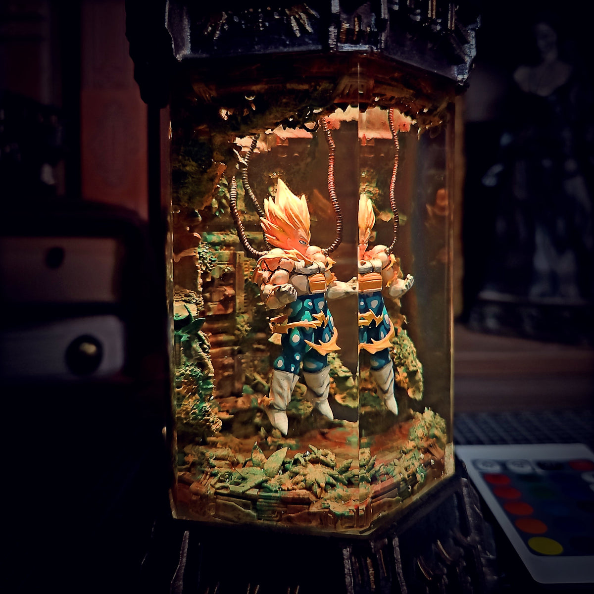 VEGETA – Saiyan Pride Hexagon Resin Lamp - handmade resin lamp